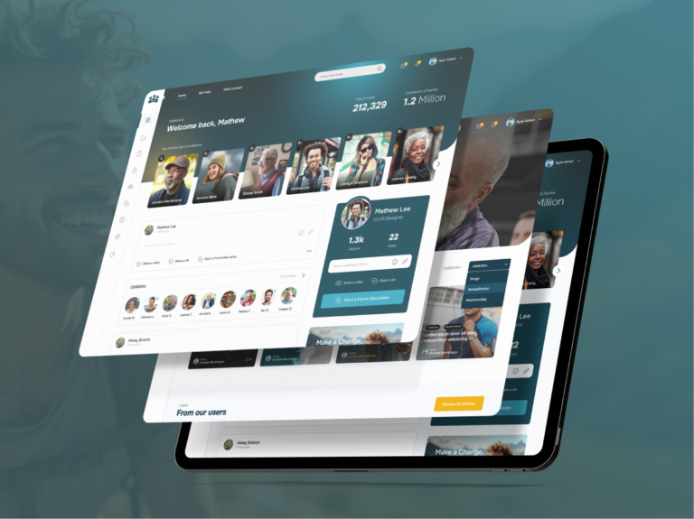 Kikit community platform dashboard on a tablet